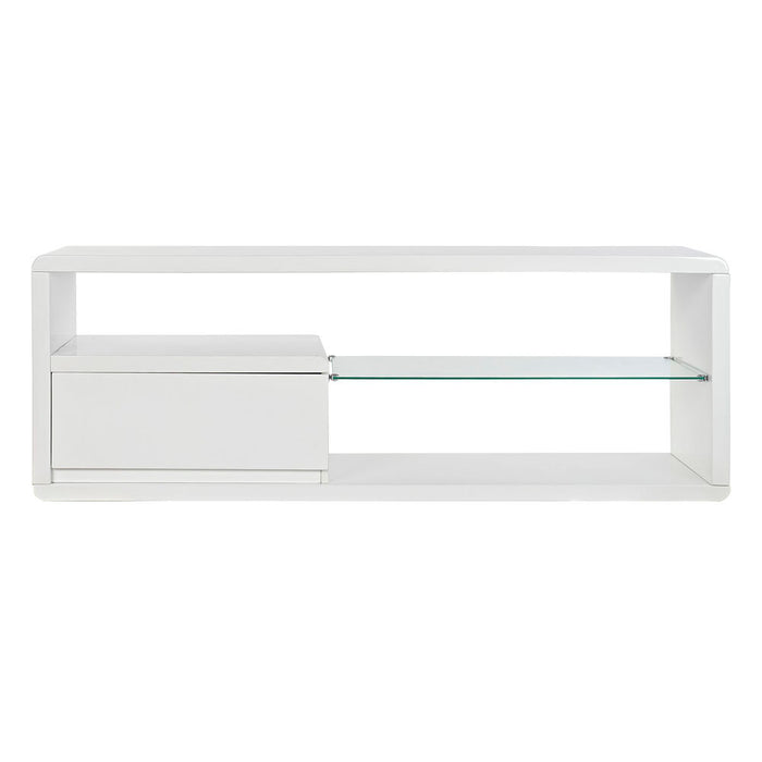 Mobilă TV DKD Home Decor Alb Geam 140 x 40 x 50 cm Lemn MDF