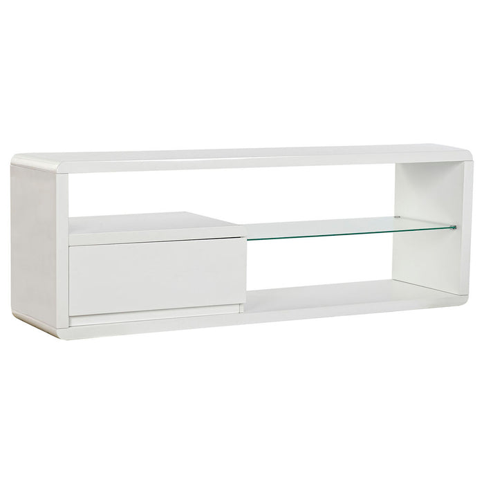 Mobilă TV DKD Home Decor Alb Geam 140 x 40 x 50 cm Lemn MDF