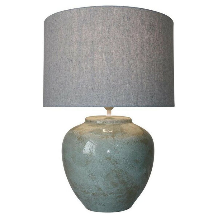 Lampă de masă DKD Home Decor Pânză Ceramică Gri (42 x 42 x 60 cm)