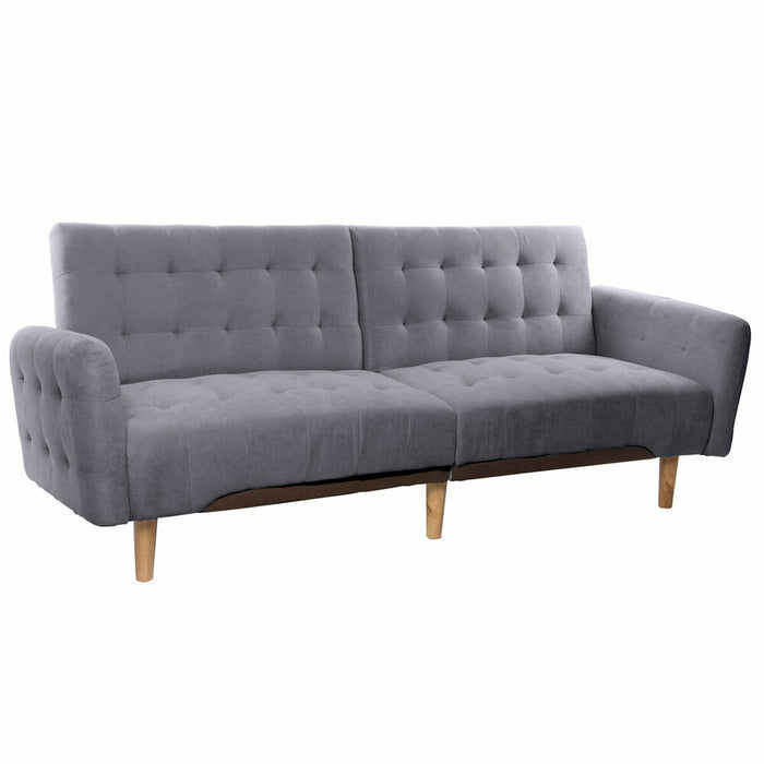 Canapea extensibilă DKD Home Decor Gri Poliester Lemn Plastic Modern Scandi 190 x 75 x 75 cm