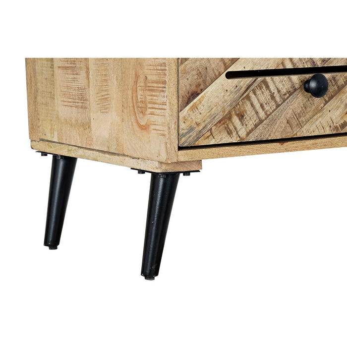 Raft DKD Home Decor Negru Metal Maro închis Lemn de mango 100 x 40 x 180 cm