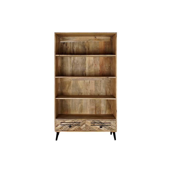Raft DKD Home Decor Negru Metal Maro închis Lemn de mango 100 x 40 x 180 cm