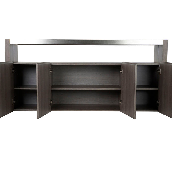 Servantă DKD Home Decor Geam Gri Aluminiu Dub Sticlă Temperată (165 x 39 x 76 cm)