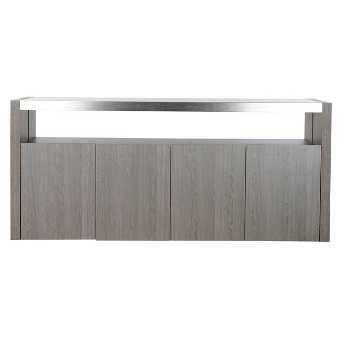 Servantă DKD Home Decor Geam Gri Aluminiu Dub Sticlă Temperată (165 x 39 x 76 cm)