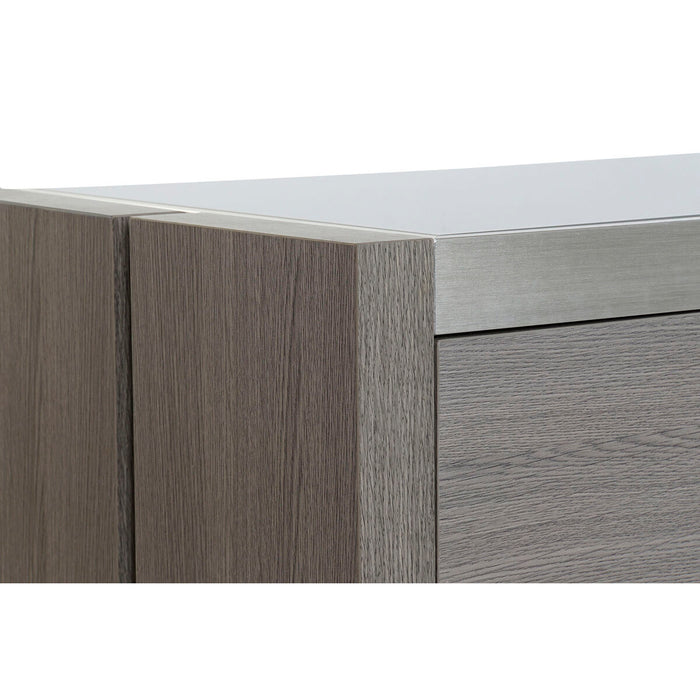 Mobilă TV DKD Home Decor Gri Aluminiu Geam Dub Sticlă Temperată 200 x 45 x 42 cm