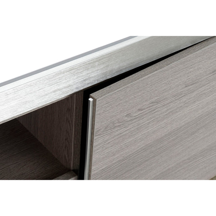 Mobilă TV DKD Home Decor Gri Aluminiu Geam Dub Sticlă Temperată 200 x 45 x 42 cm