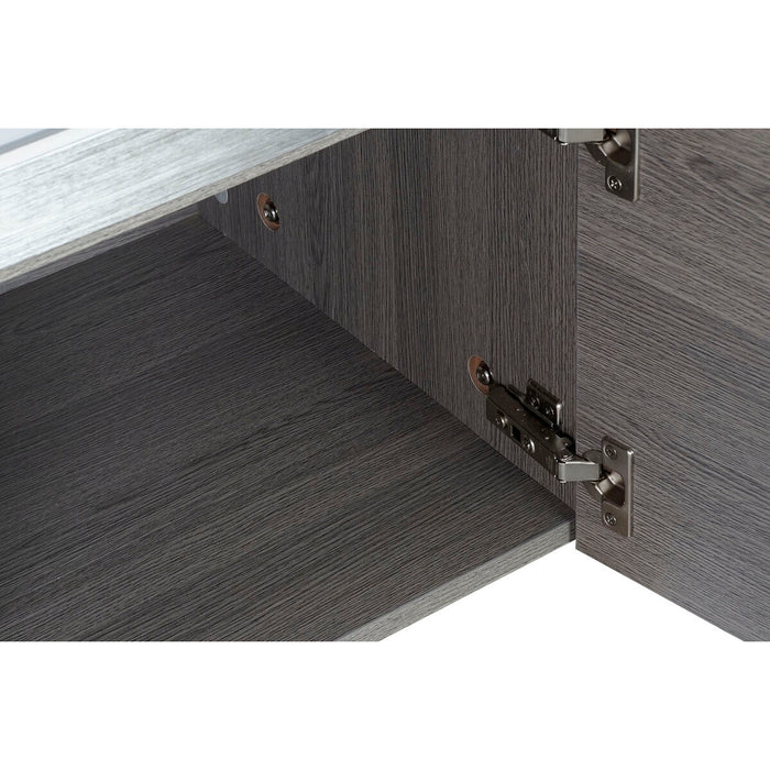 Mobilă TV DKD Home Decor Gri Aluminiu Geam Dub Sticlă Temperată 200 x 45 x 42 cm