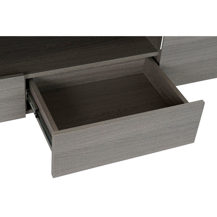Mobilă TV DKD Home Decor Gri Aluminiu Geam Dub Sticlă Temperată 200 x 45 x 42 cm