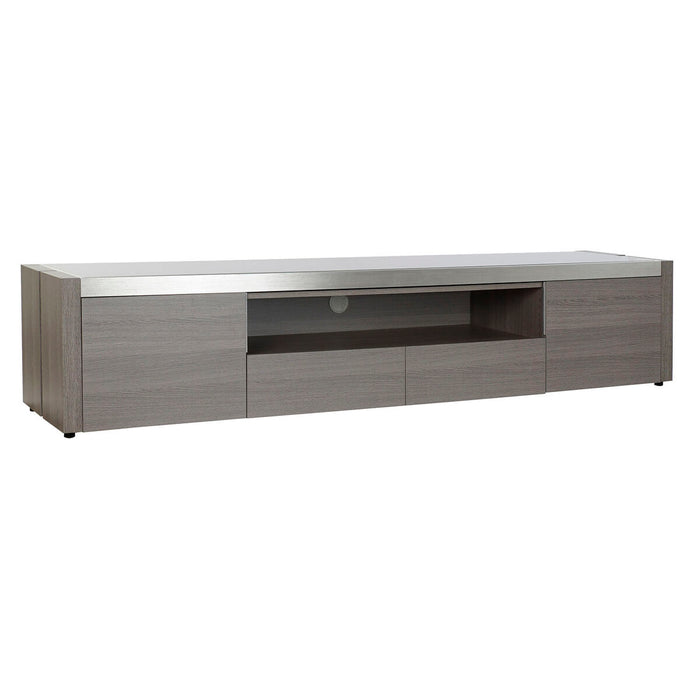 Mobilă TV DKD Home Decor Gri Aluminiu Geam Dub Sticlă Temperată 200 x 45 x 42 cm
