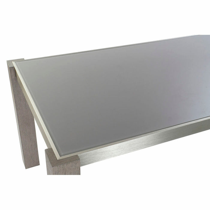 Masă de Sufragerie DKD Home Decor Geam Gri Aluminiu Dub Sticlă Temperată (162 x 92 x 74 cm)