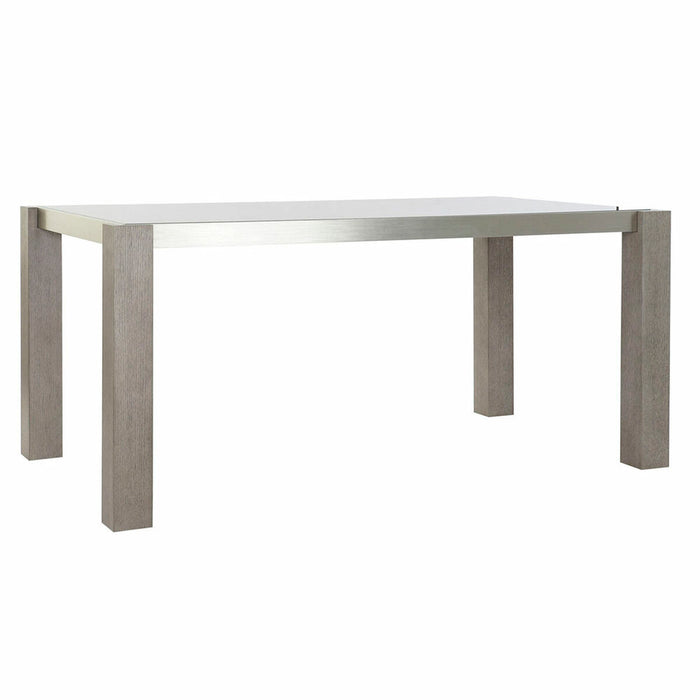 Masă de Sufragerie DKD Home Decor Geam Gri Aluminiu Dub Sticlă Temperată (162 x 92 x 74 cm)
