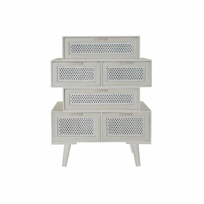 Dulap cu Sertare DKD Home Decor Lemn Alb (60 x 32,5 x 84 cm)