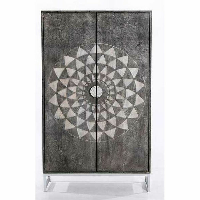 Dulap DKD Home Decor 8424001892006 90 x 38 x 151 cm Gri Metal Alb Lemn de mango