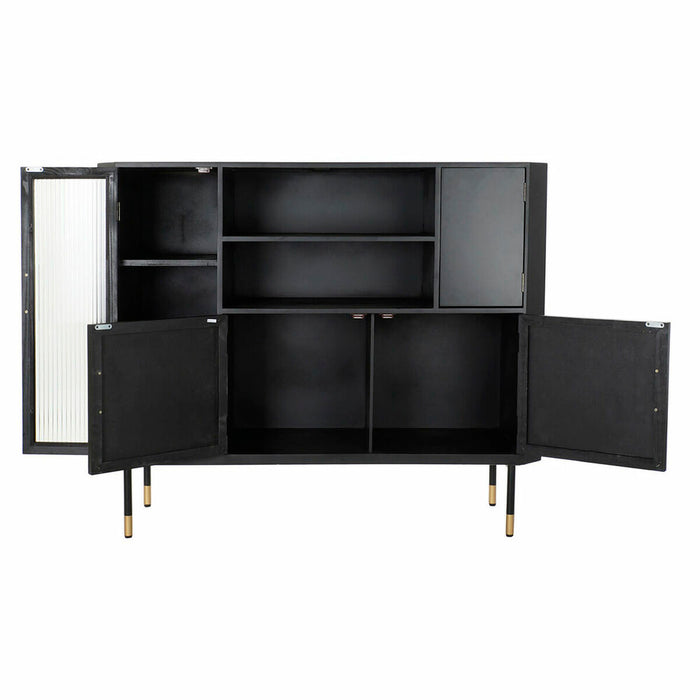 Servantă DKD Home Decor Negru Geam Auriu* MDF (120 x 38 x 100 cm)