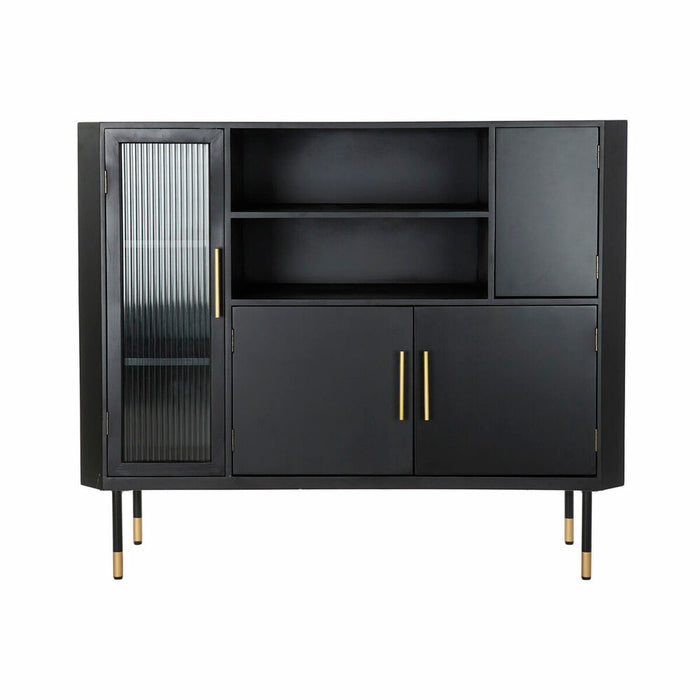 Servantă DKD Home Decor Negru Geam Auriu* MDF (120 x 38 x 100 cm)