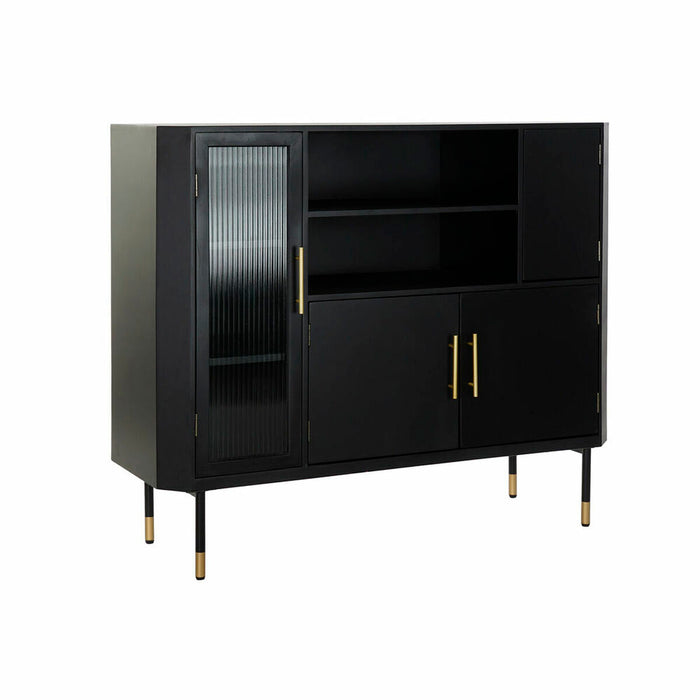 Servantă DKD Home Decor Negru Geam Auriu* MDF (120 x 38 x 100 cm)