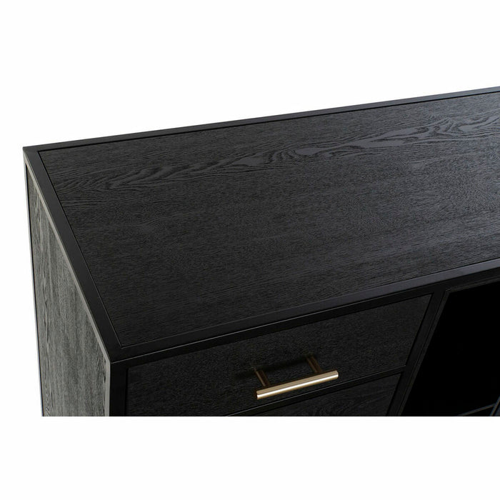Servantă DKD Home Decor Negru Geam Lemn MDF 120 x 38 x 80 cm