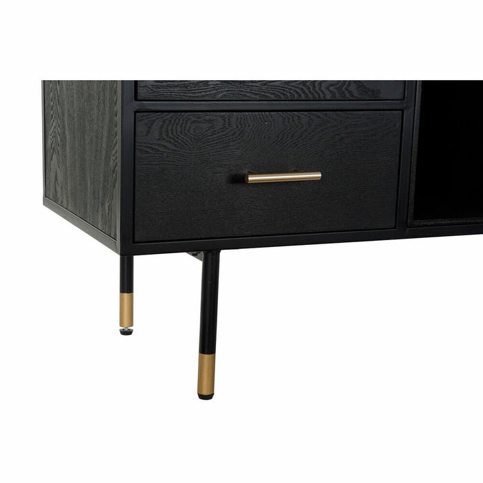 Servantă DKD Home Decor Negru Geam Lemn MDF 120 x 38 x 80 cm