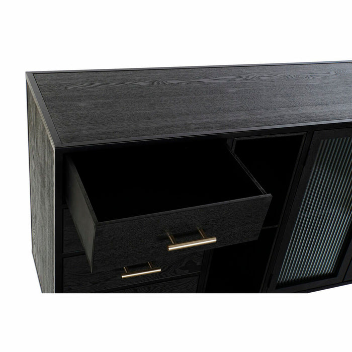 Servantă DKD Home Decor Negru Geam Lemn MDF 120 x 38 x 80 cm