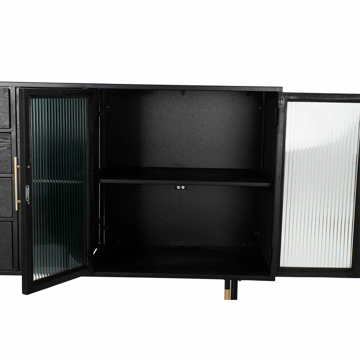 Servantă DKD Home Decor Negru Geam Lemn MDF 120 x 38 x 80 cm