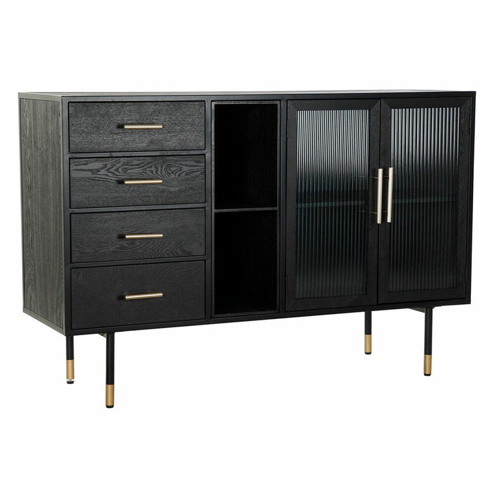 Servantă DKD Home Decor Negru Geam Lemn MDF 120 x 38 x 80 cm