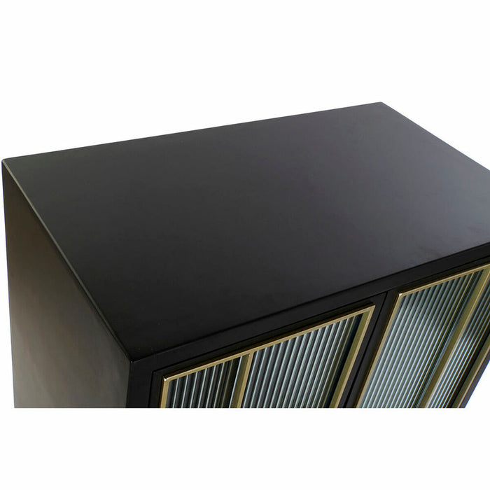Servantă DKD Home Decor   Negru Natural Geam Lemn MDF 70 x 40 x 117 cm