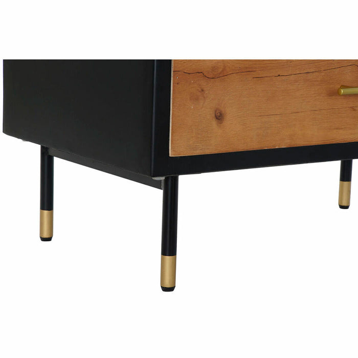 Servantă DKD Home Decor   Negru Natural Geam Lemn MDF 70 x 40 x 117 cm