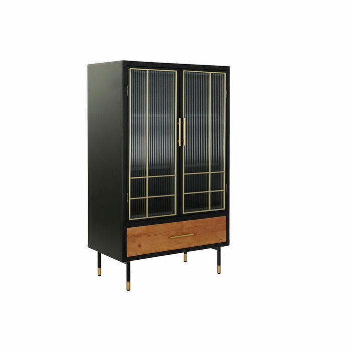 Servantă DKD Home Decor   Negru Natural Geam Lemn MDF 70 x 40 x 117 cm