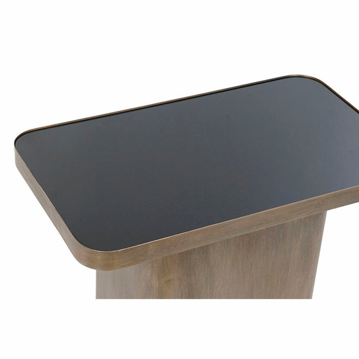Masa laterală DKD Home Decor Geam Negru Metal Cupru (60 x 35,5 x 50 cm)