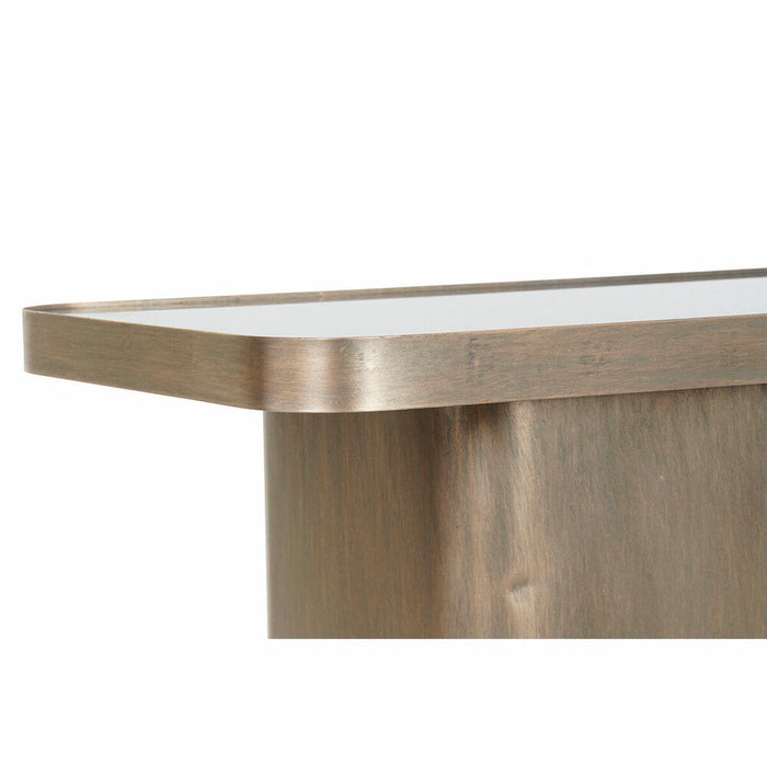 Masa laterală DKD Home Decor Geam Negru Metal Cupru (60 x 35,5 x 50 cm)