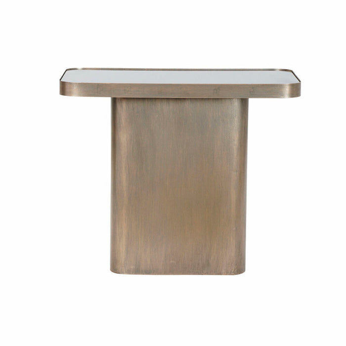 Masa laterală DKD Home Decor Geam Negru Metal Cupru (60 x 35,5 x 50 cm)