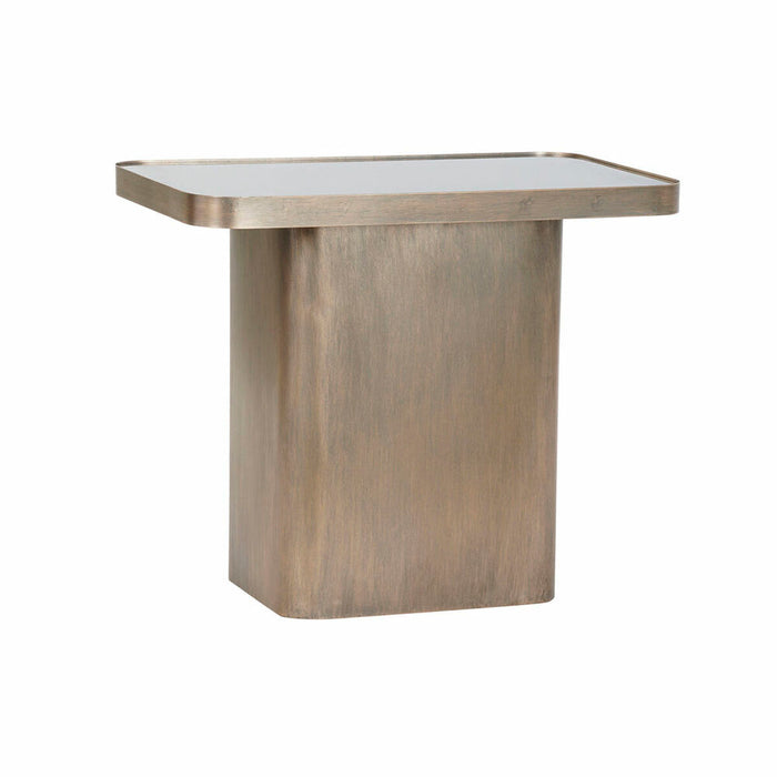 Masa laterală DKD Home Decor Geam Negru Metal Cupru (60 x 35,5 x 50 cm)