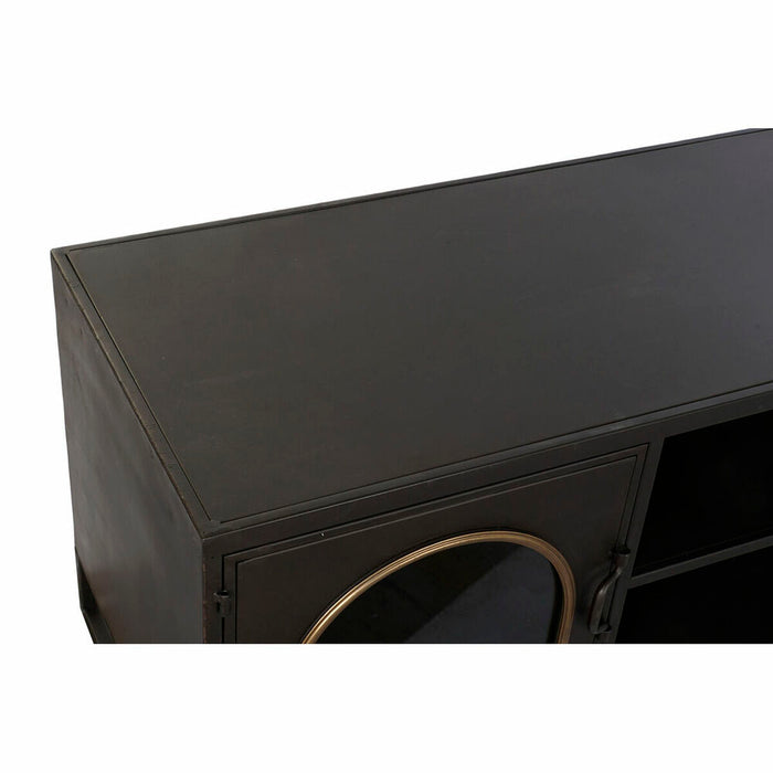 Mobilă TV DKD Home Decor Negru Geam Metal (150 x 50 x 45 cm)