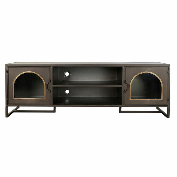 Mobilă TV DKD Home Decor Negru Geam Metal (150 x 50 x 45 cm)