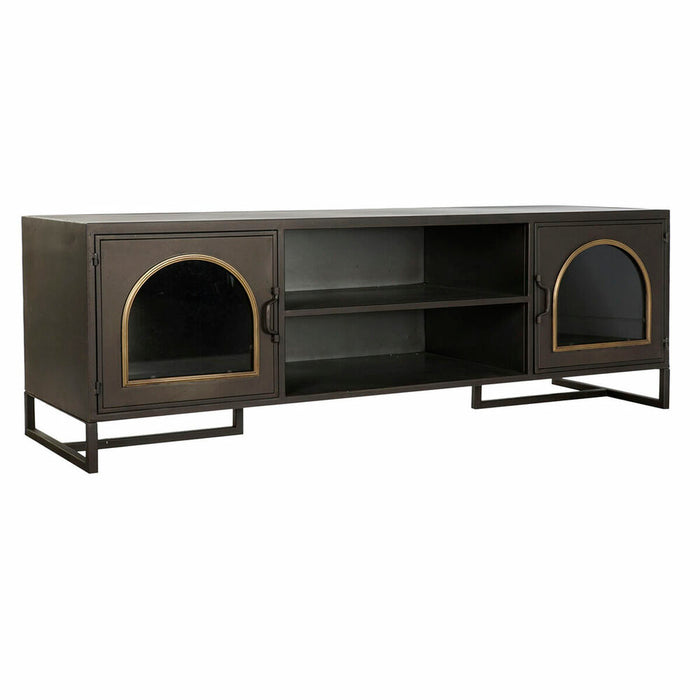 Mobilă TV DKD Home Decor Negru Geam Metal (150 x 50 x 45 cm)