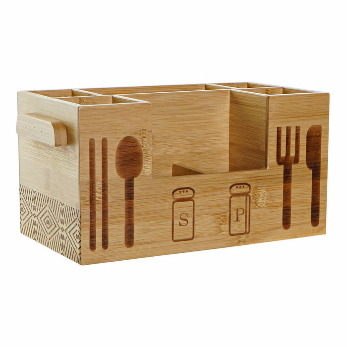 Coș Multifuncțional DKD Home Decor 30,5 x 15,5 x 15 cm Natural Negru