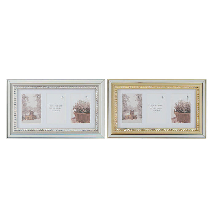 Ramă Foto DKD Home Decor Luxury Geam polistiren Auriu* Argintiu Tradiţional 46,5 x 2 x 28,5 cm (2 Unități)
