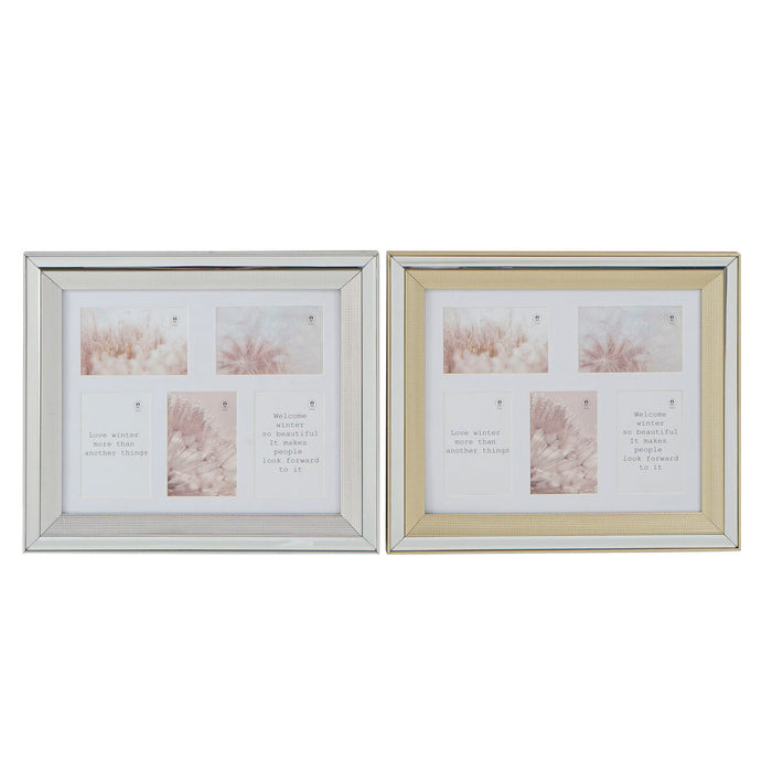 Ramă Foto DKD Home Decor Geam polistiren Auriu* Argintiu Tradiţional 47 x 2 x 40 cm (2 Unități)