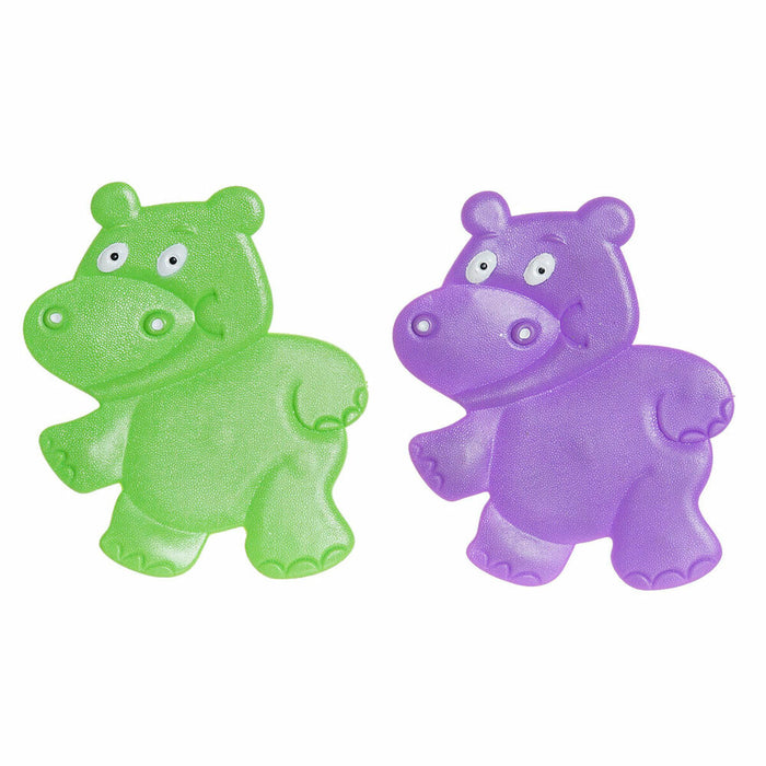 Covoraș de baie DKD Home Decor 10 x 1 x 13 cm Liliachiu Verde Infantil PVC (2 Unități)