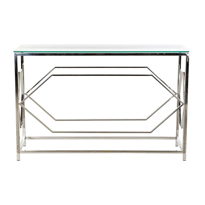 Consolă DKD Home Decor Geam Argintiu Oțel inoxidabil (120 x 40 x 78 cm)