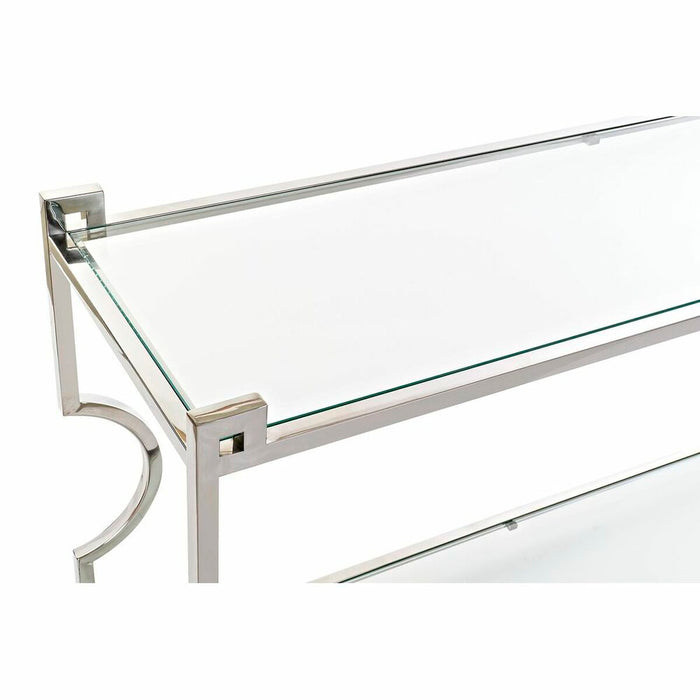 Consolă DKD Home Decor 140 x 40 x 78 cm Geam Argintiu Oțel inoxidabil