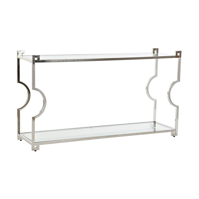 Consolă DKD Home Decor 140 x 40 x 78 cm Geam Argintiu Oțel inoxidabil