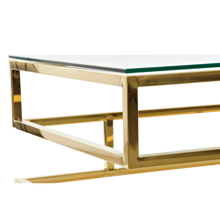 Masa de Cafea DKD Home Decor Geam Oțel inoxidabil (120 x 60 x 45 cm)