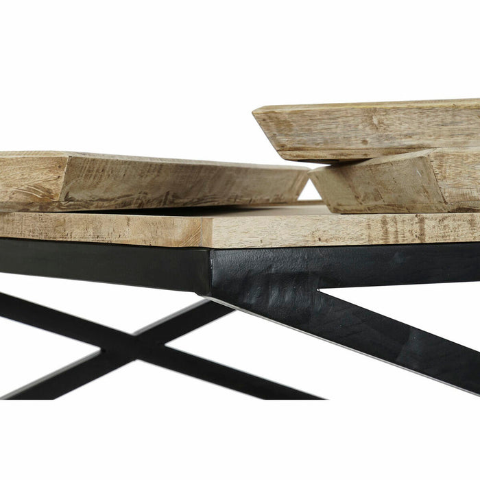 Masa de Cafea DKD Home Decor Negru Natural Lemn Metal 120 x 120 x 55 cm
