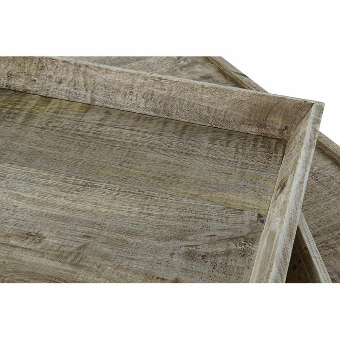 Masa de Cafea DKD Home Decor Negru Natural Lemn Metal 120 x 120 x 55 cm