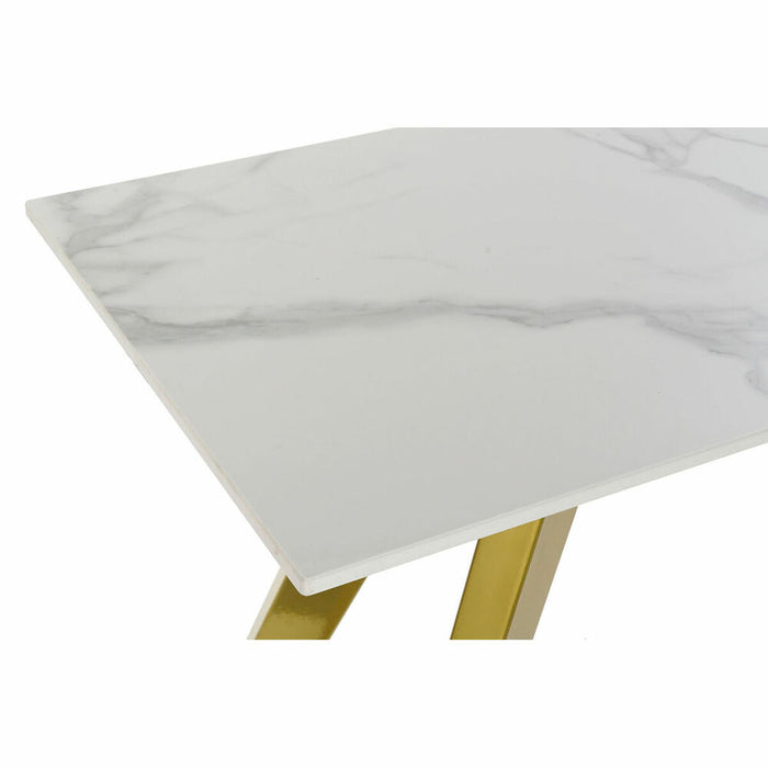 Consolă DKD Home Decor Ceramică Auriu* Metal Alb Modern (120 x 40 x 76 cm)