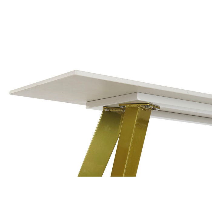Consolă DKD Home Decor Ceramică Auriu* Metal Alb Modern (120 x 40 x 76 cm)