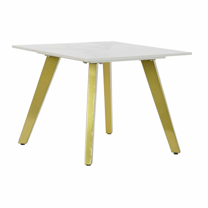 Masa laterală DKD Home Decor Ceramică Auriu* Metal Alb Modern (60 x 60 x 48 cm)