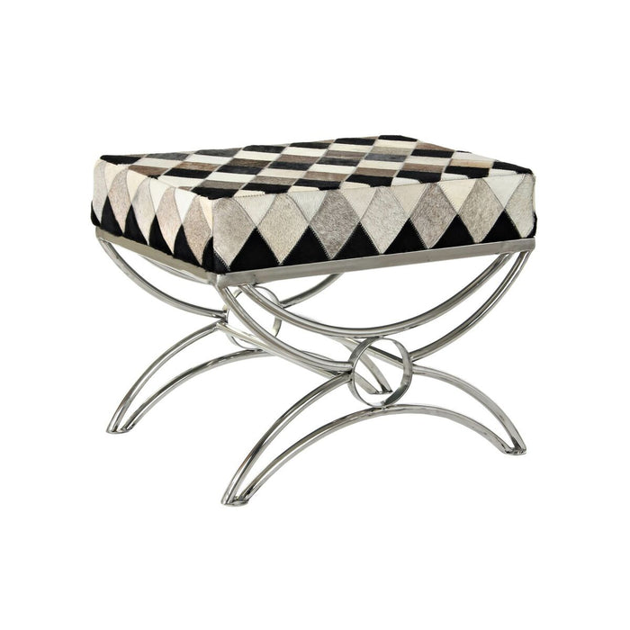 Banchetă DKD Home Decor   Alb Maro Negru Argintiu Alb/Negru Oțel 53 x 40 x 43 cm