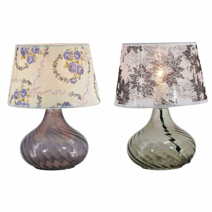 Lampă de masă DKD Home Decor 25 x 25 x 33,5 cm Geam Multicolor 220 V 25 W (2 Unități)